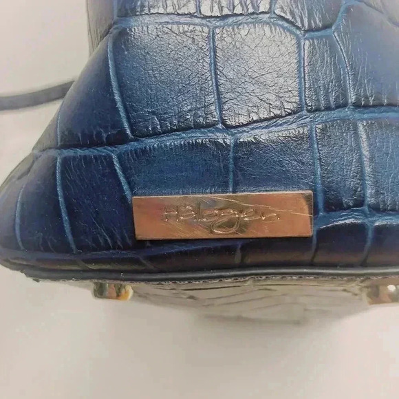 Halogen Blue Faux Crocodile Handbag - Picture 8 of 11